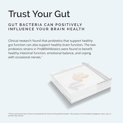 Miniatura 3 de Dr Amen BRAINMD ProBRAINbiotics - 3 mil millones de UFC, 60 cápsulas, promueve la salud intestinal, sin gluten, 60 porciones