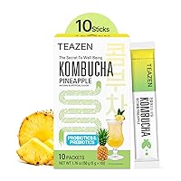 Vista 7 de TEAZEN Té Citron Kombucha, mezcla de bebida hidratante, sin azúcar, probióticos vivos y prebióticos, 10 barritas, 1.76 onzas