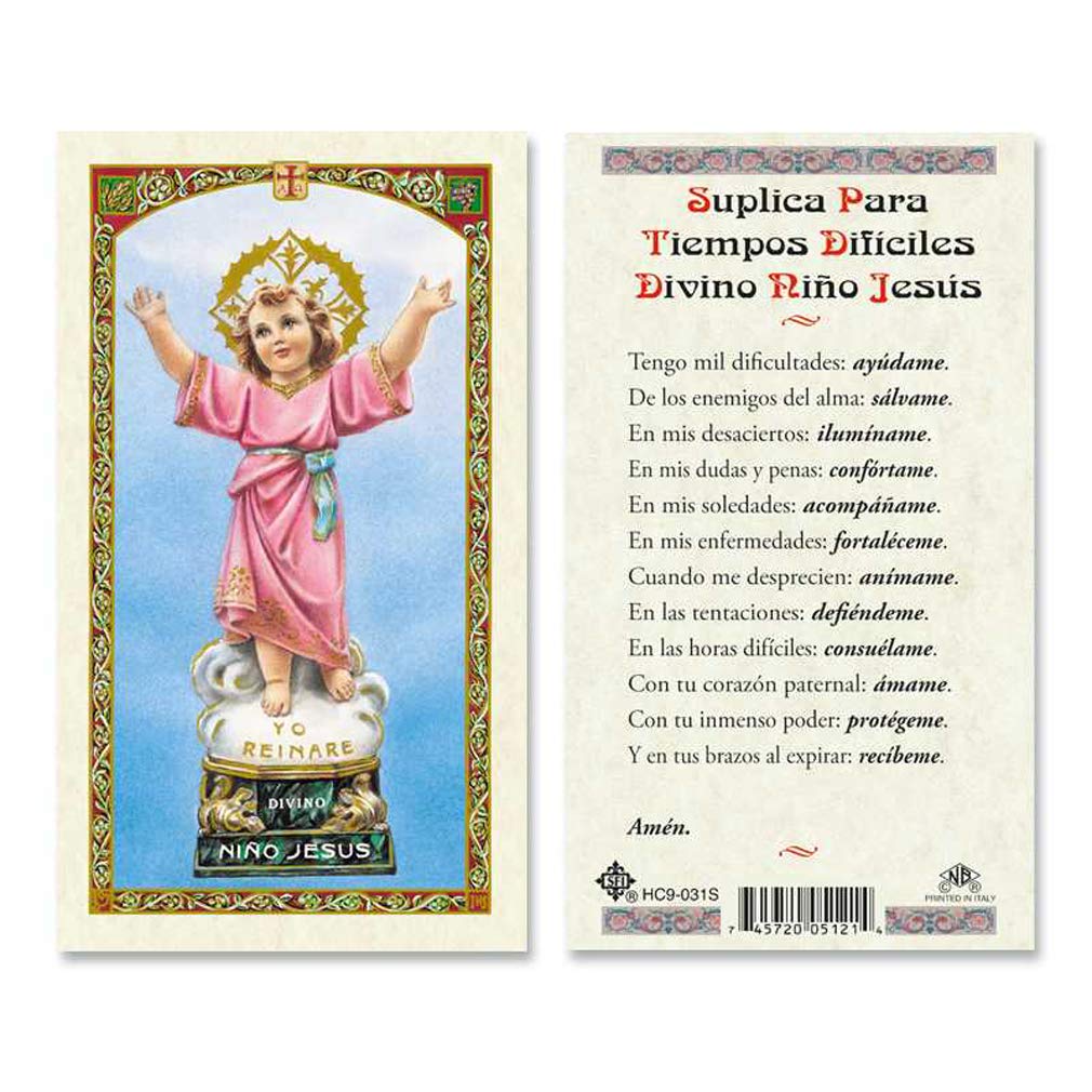 Amazon.com : Suplica para Tiempos Dificiles al Divino Nino Jesus