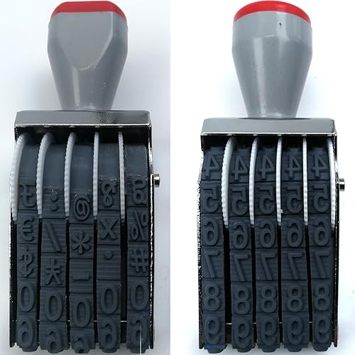 Miniatura 6 de ZENG Sello numérico, sello de goma personalizado, símbolo de número de dígito, rueda rodante, sello de tinta multifunción para álbumes de recortes