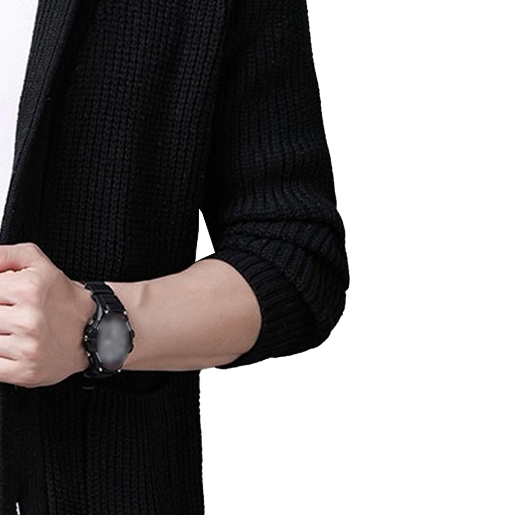 Męski szal kołnierz slim fit kardigan sweter regularne prążkowane kardigany sweter męski kabel dzianina zapinana na guziki kieszenie swetry