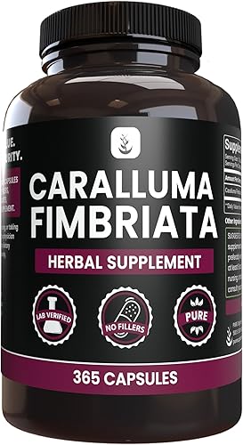 PURE ORIGINAL INGREDIENTS Caralluma Fimbriata (365 cápsulas) sin magnesio o rellenos de arroz, siempre puro, verificado por laboratorio