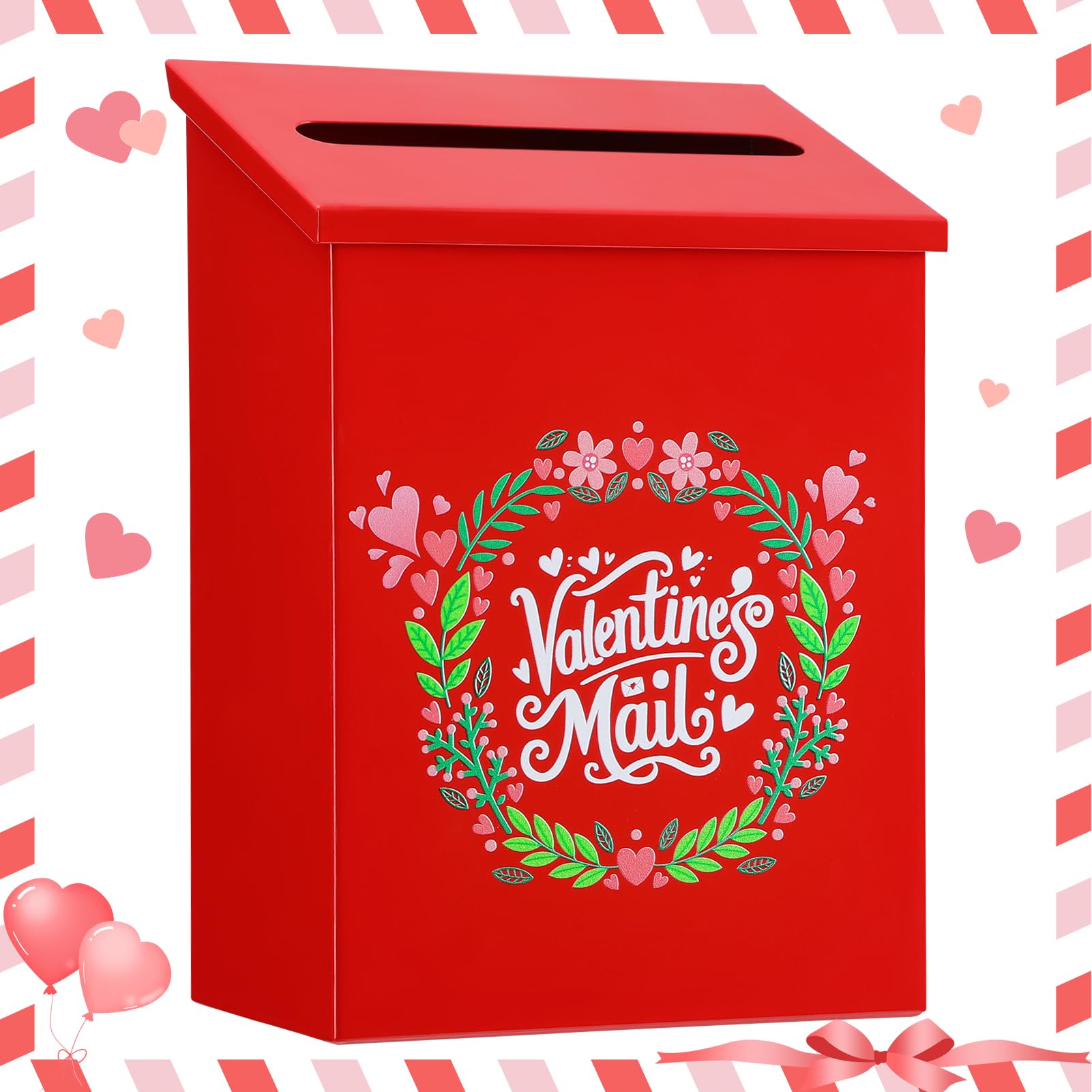 Buzón de San Valentín infantil con ranura para tarjetas de intercambio 1