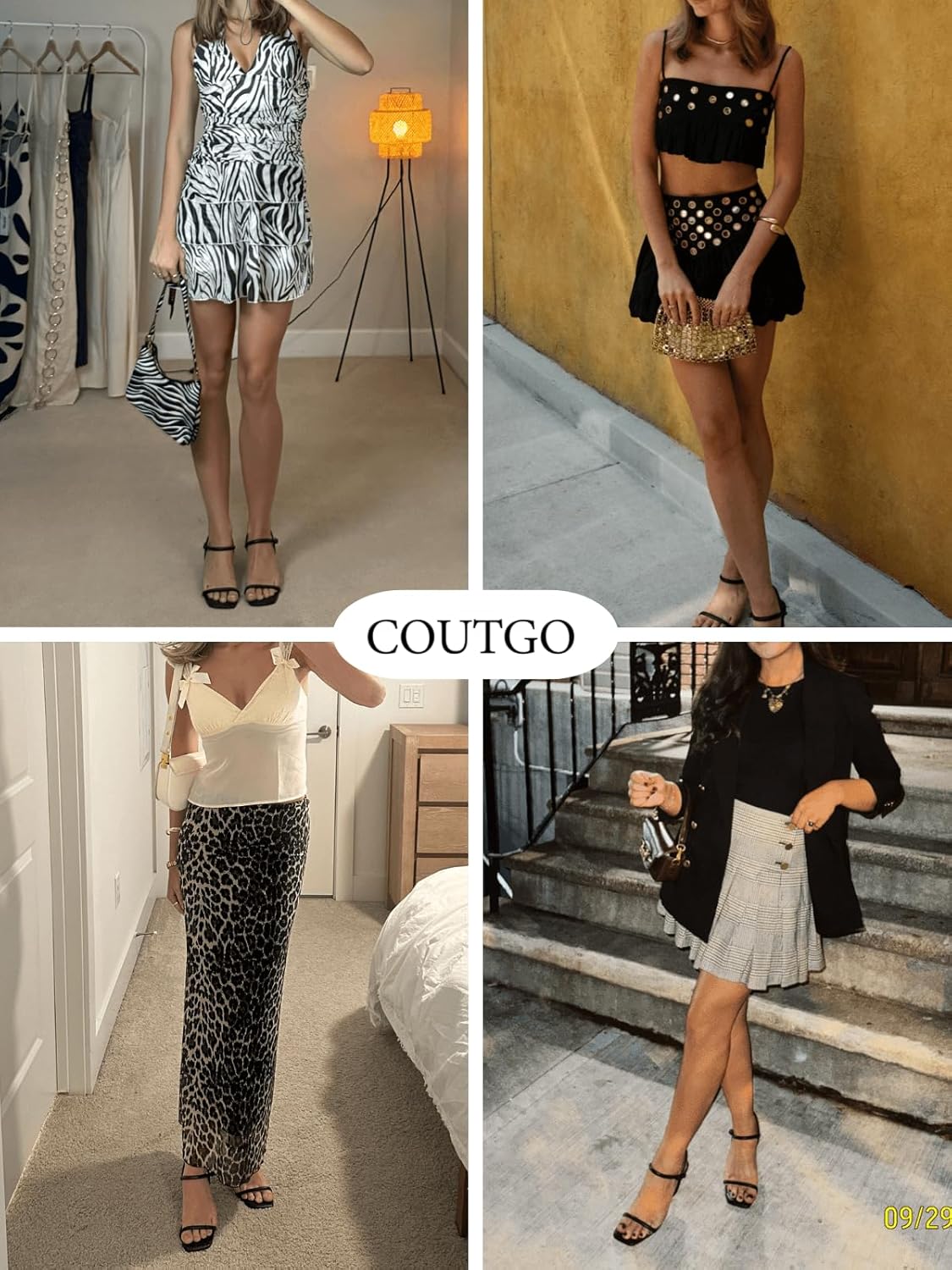 Coutgo Womens Strappy Kitten Heels Open Square Toe Sandals Buckle Ankle Strap Summer Dress Shoes - Image 6