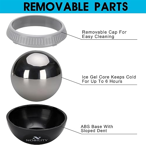 Vista 5 de Nobility Rodillo de bola de masaje hielo frío y caliente para el tejido profundo y el dolor muscular para aliviar la rigidez y el estrés, cuerpo