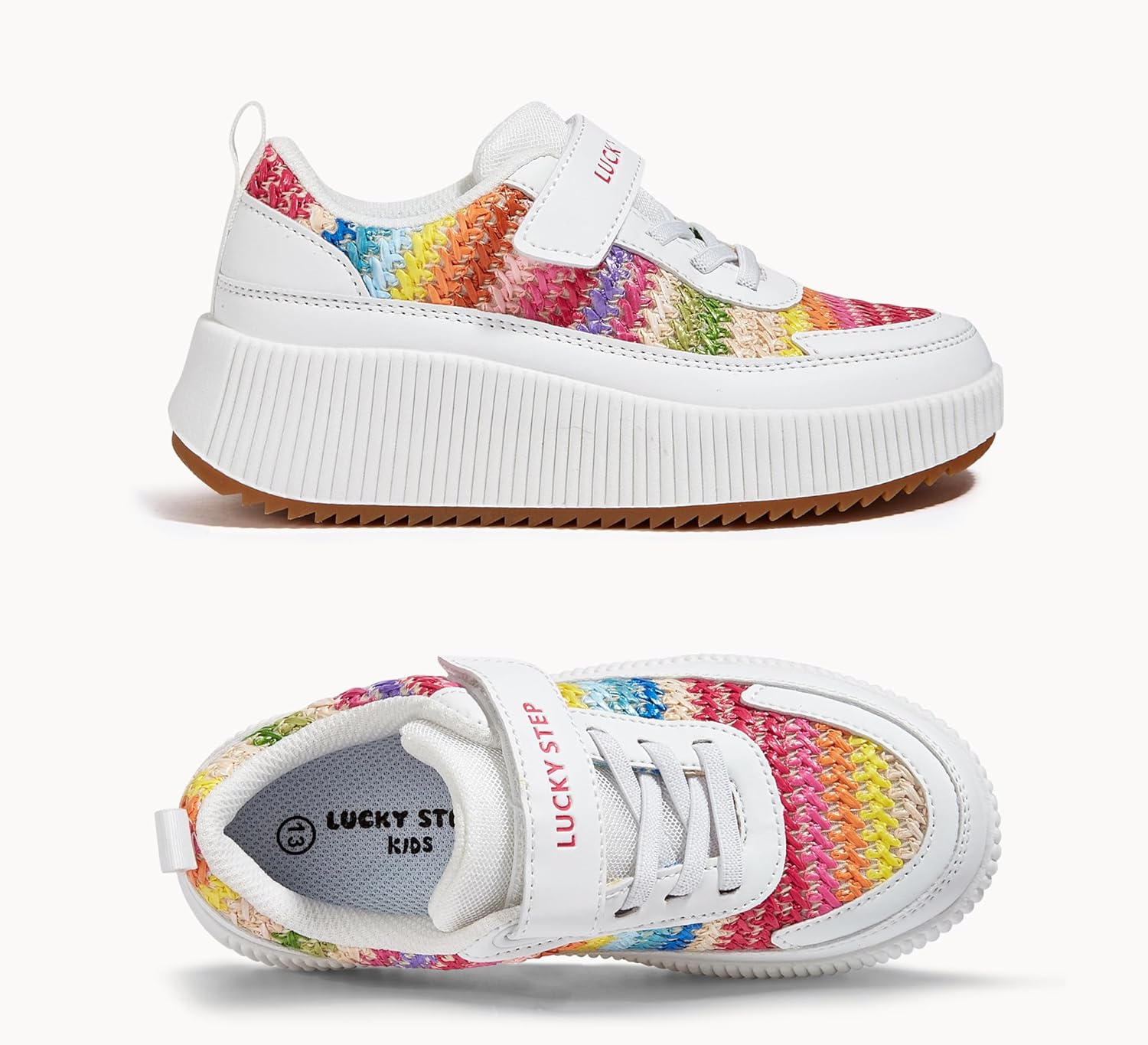 LUCKY STEP Kid's Glitter Running Sneaker Sparkly Braided Shiny Bling Princess Shoes School Athletic Walking Shoes for Children/Boys/Girls - Image 6