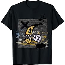 Graffiti on Wall Do Not Slip Talking Banana Graphic T-Shirt