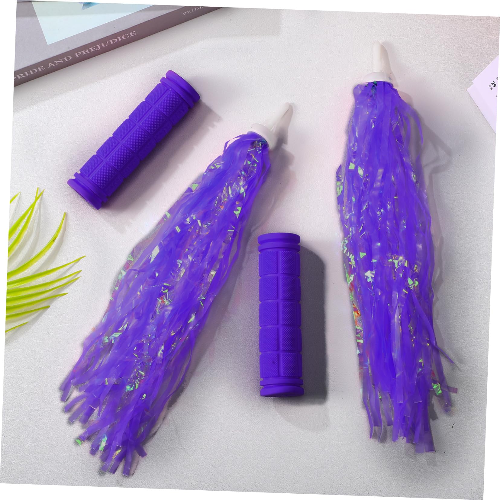 Poignées De Guidon De Vélo Antidérapantes avec Streamers Set pour Vélos De Montagne Accessoires De Cyclisme Extérieur