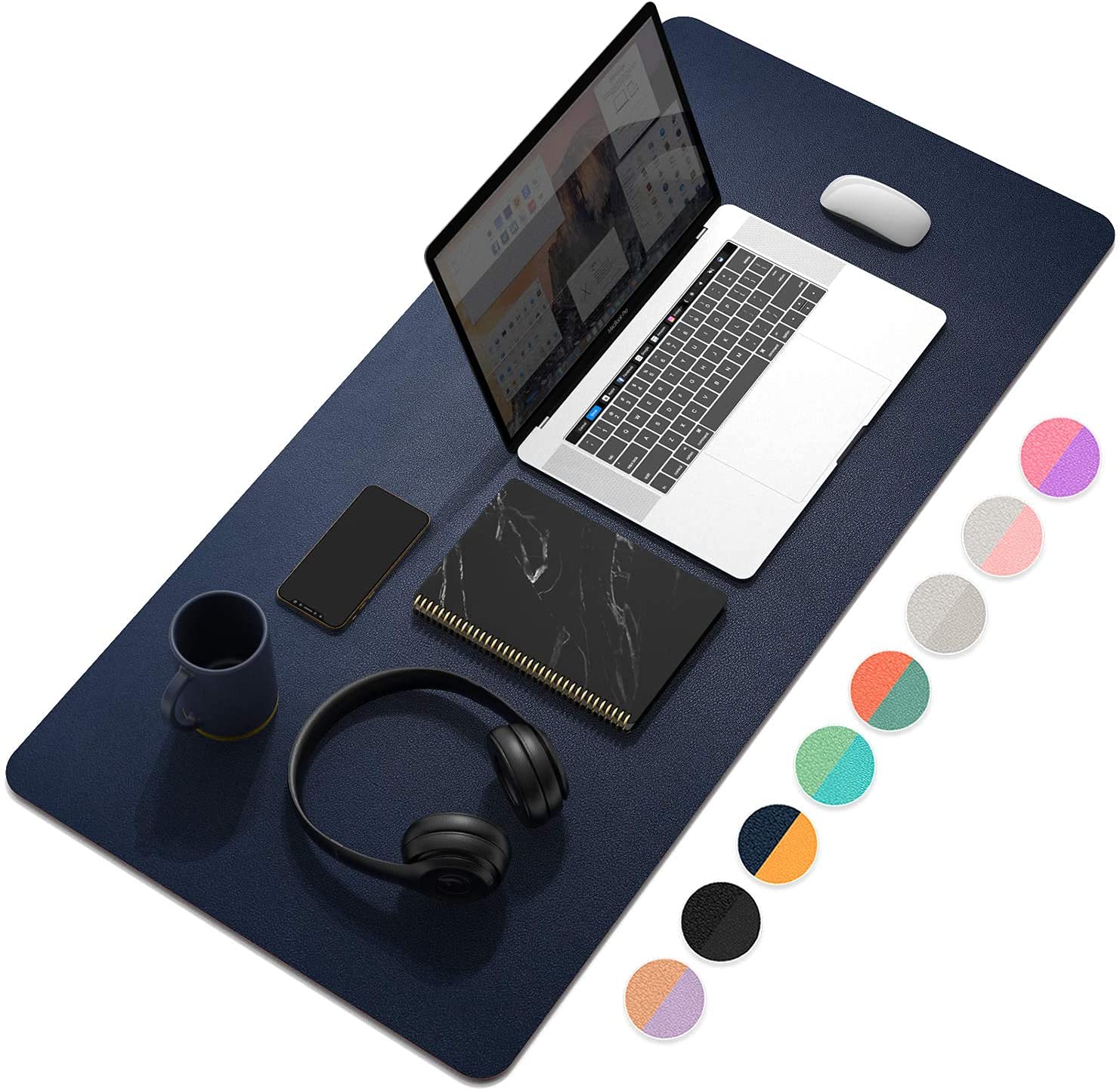 Leeonz Desk Pad, Large Mouse Pad, Office Desk Mat, PU Leather Desk Blotter, Laptop Desk Mat, Waterproof Desk Writing Pad for Office and Home, Dual-Sided (Dark Blue + Dark Orange, 80 x 40 CM) (B093GP5RNF) Amazon Price History, Amazon Price Tracker