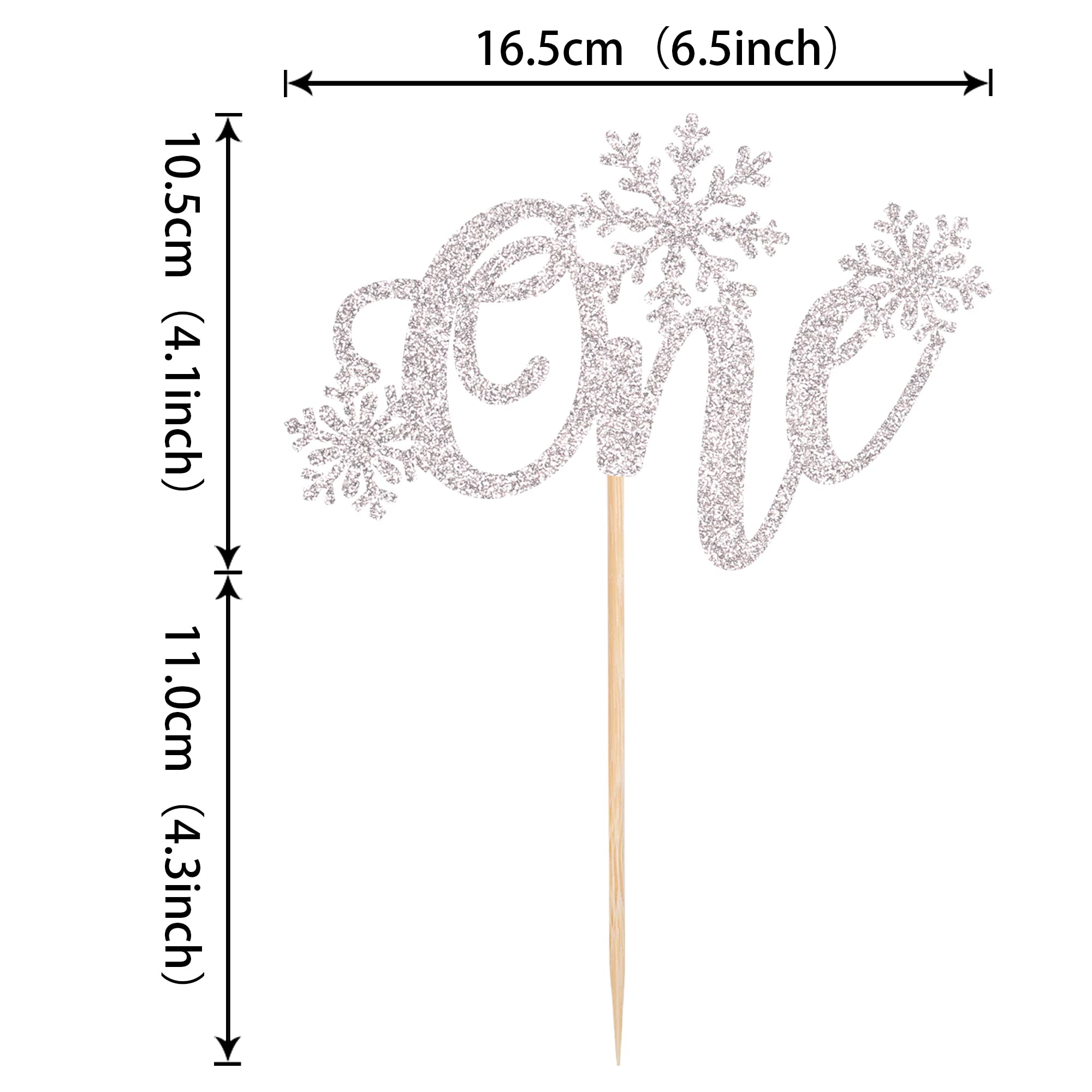 1 Pack Snowflake One Cake Topper Glitter Baby Shower Winter Snowflake 1st Birthday Cake Topper Picks Winter Frozen Theme Baby Shower First Birthday Party Decorations Supplies Silver