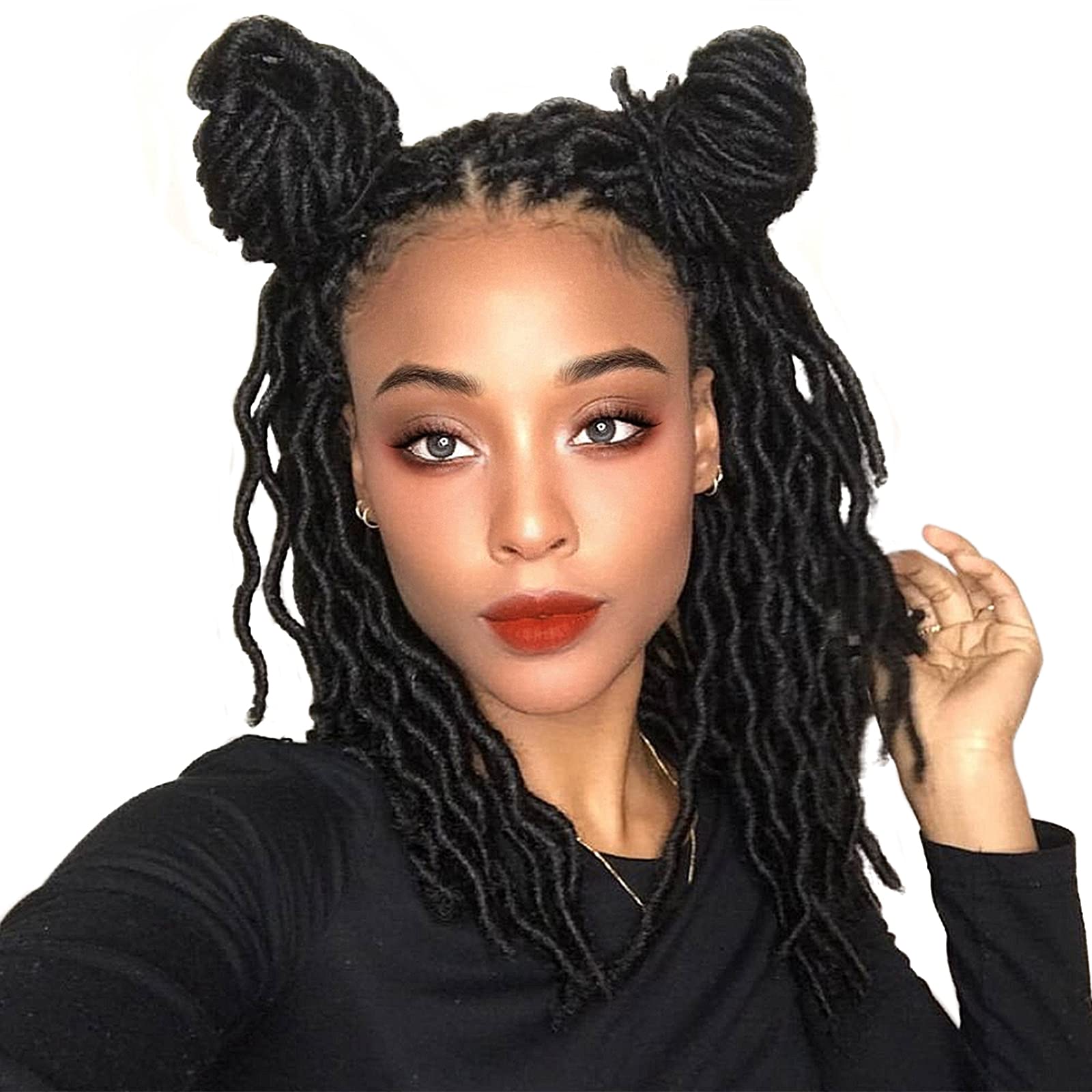 Gypsy Faux Locs 12'' Uncinetto - Extension Capelli Sintetici 1B3027 - Colore Nero
