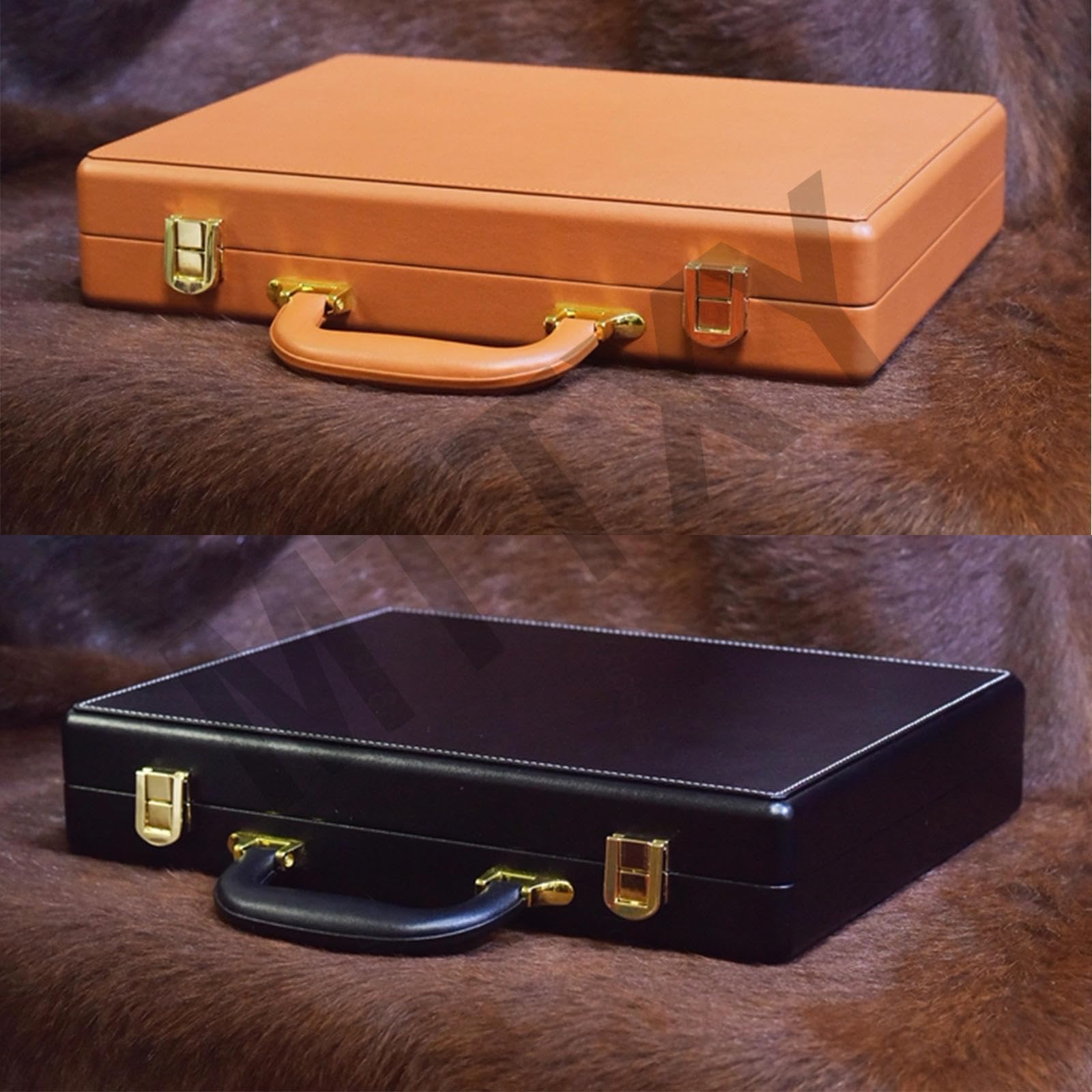 Etui na Zegarki Kieszonkowe, Przenośna Walizka Kolekcjonerska,Orange | Kasetka ekspozycyjna z pianką, uchwytem i metalowymi zatrzaskami do uporządkowanego przechowywania.,Orange