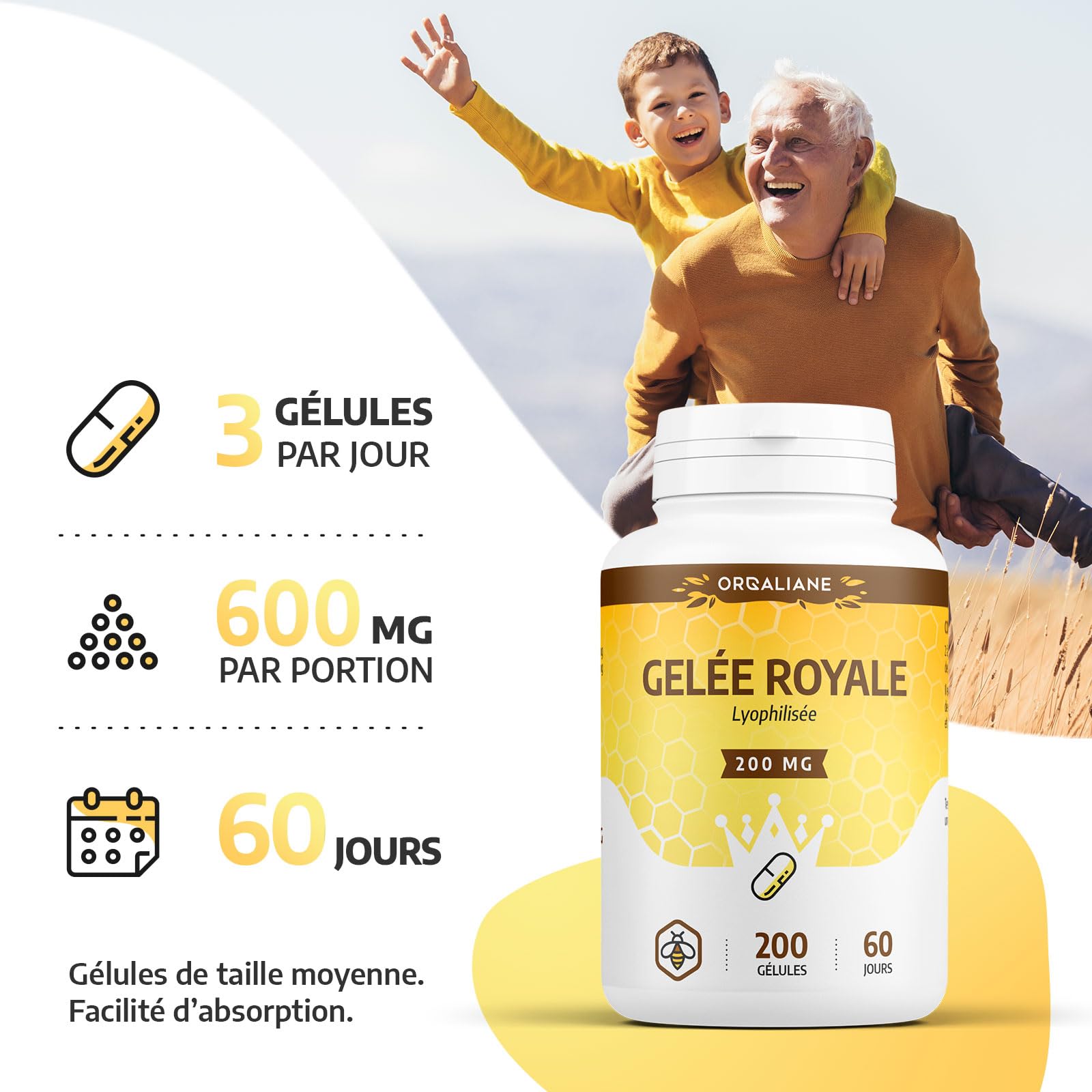 Gelée Royale 200 mg - 200 gélules - Orgaliane