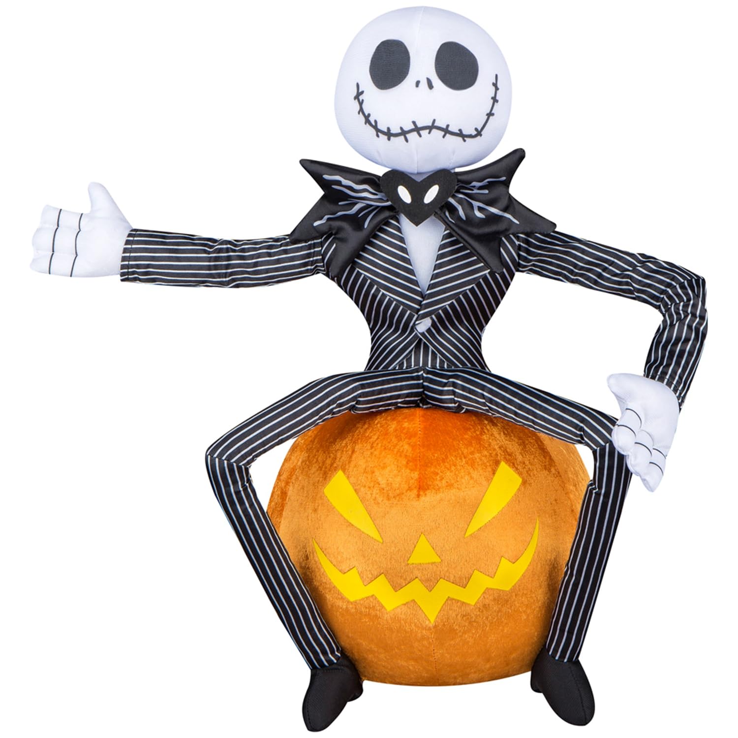 Gemmy The Nightmare Before Christmas Jack On Pumpkin 18-Inch Plush Front Door Greeter