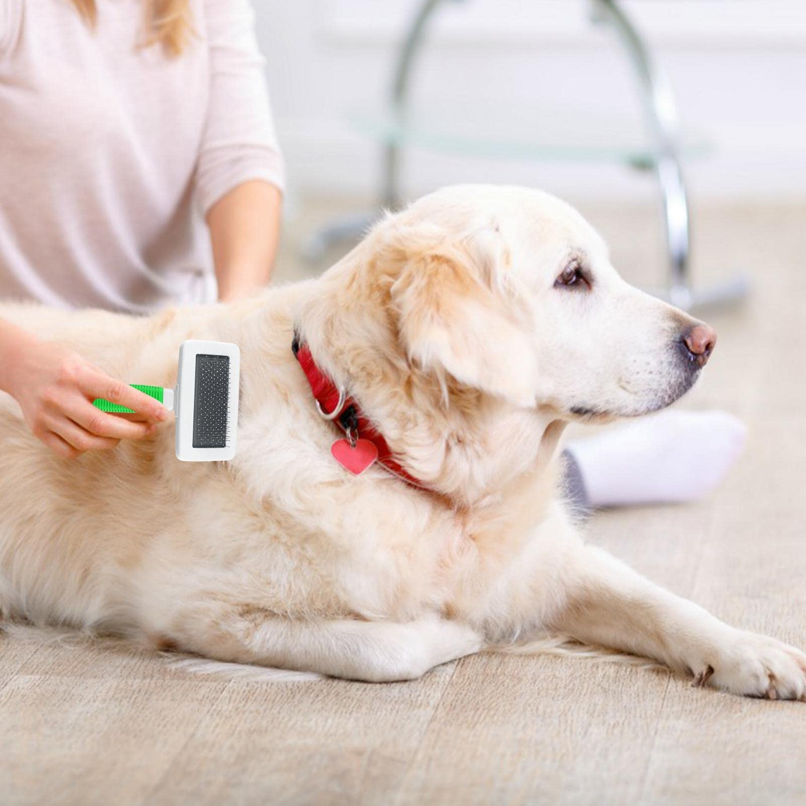 cepillo de pelo para mascotas | Cepillo de acero inoxidable para perros y gatos para muda de pelo | Cepillo para Perros para Mascotas de Pelo Largo o Corto Suministros para Mascotas Elimina enredos y