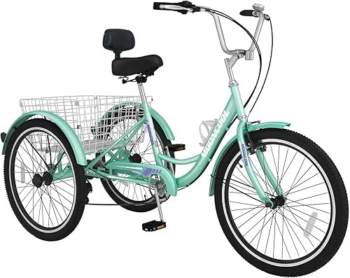 ABORON Triciclos para adultos, 202426 pulgadas con mango de freno de estacionamiento, desviador trasero de 7 velocidades, llantas de doble pared, disponible en Yaxa Venezuela