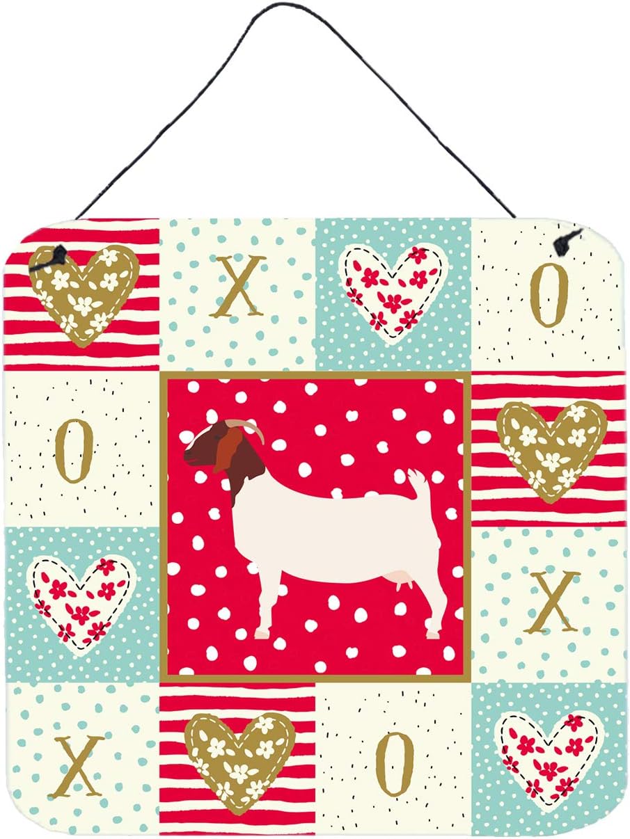 Caroline's Treasures CK5313DS66 Boer Goat Love Wall or Door Hanging Prints, Red Aluminum Metal Sign Kitchen Wall Bar Bathroom Plaque Home Decor, 6x6, Multicolor