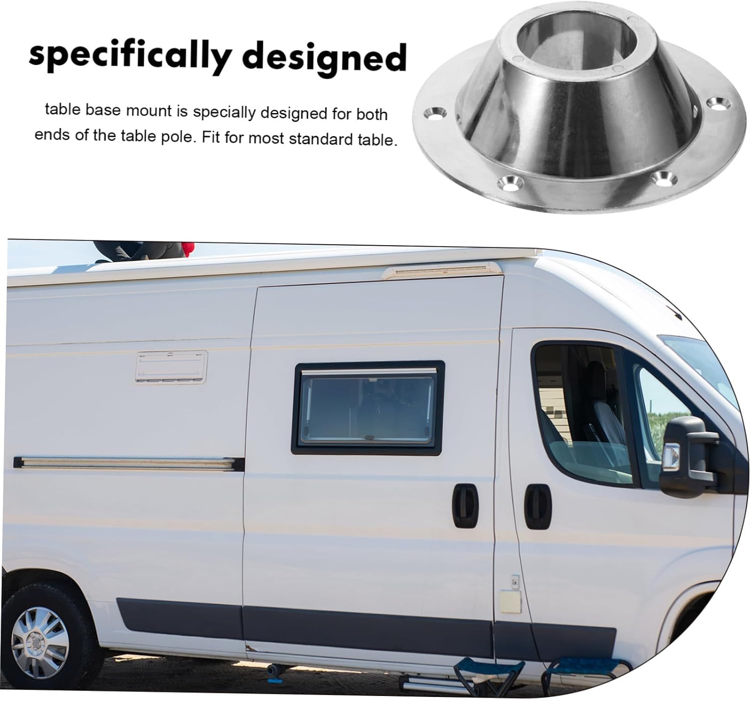 2pcs Aluminum Rv Table Base Pedestal Flange Lightweight Mounting for Campers and Boats Easy Installation for Sturdy Support