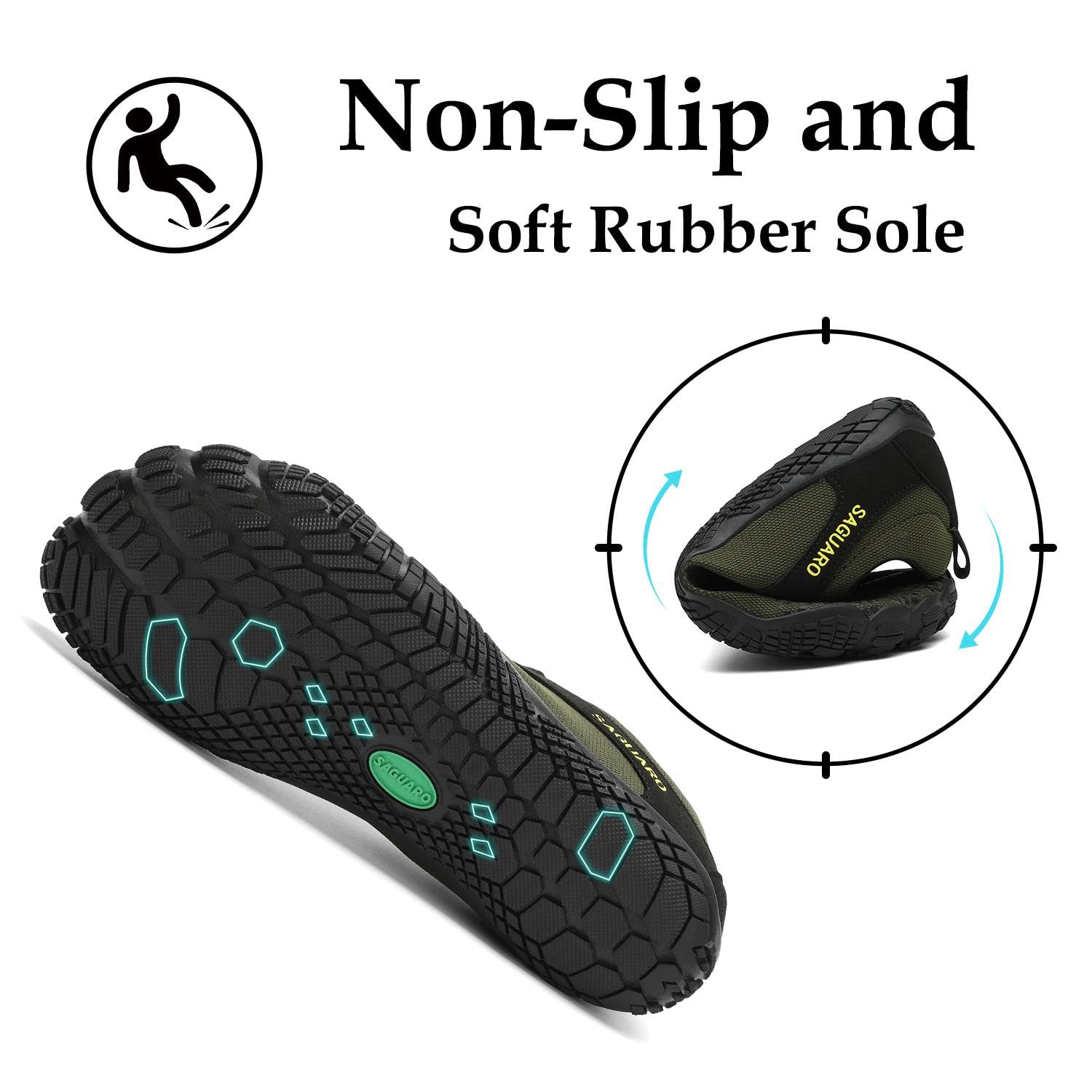 SAGUARO Unisex Barfußschuhe mit Breiter Zehenbox und Zero-Drop Solhe - Weich rutschfest Atmungsaktiv