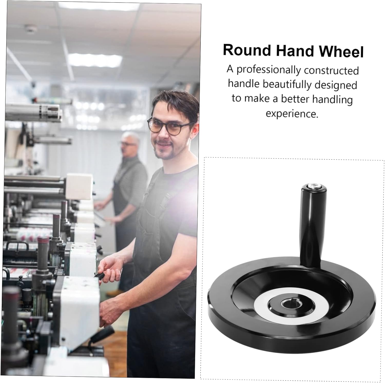 Ciieeo Hand Wheel Revolving Handle Mechanical Round Crank for Milling Machines Easy to Install Suitable for Woodworking and Food Machinery