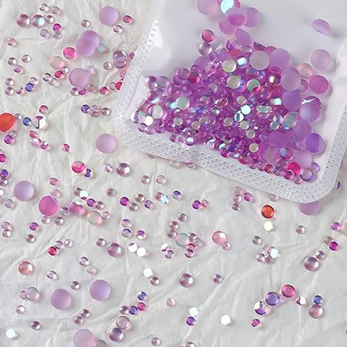 Miniatura 5 de Cuentas de burbujas de sirena con perlas de imitación de Aurora esmeriladas, coloridas perlas semicirculares, tamaño mixto de 2,540.236in, cuentas