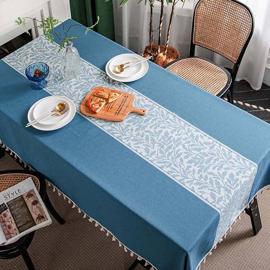 Amazon｜Foxace テーブルクロス ブルー おしゃれ シンプル 布 マルチ
