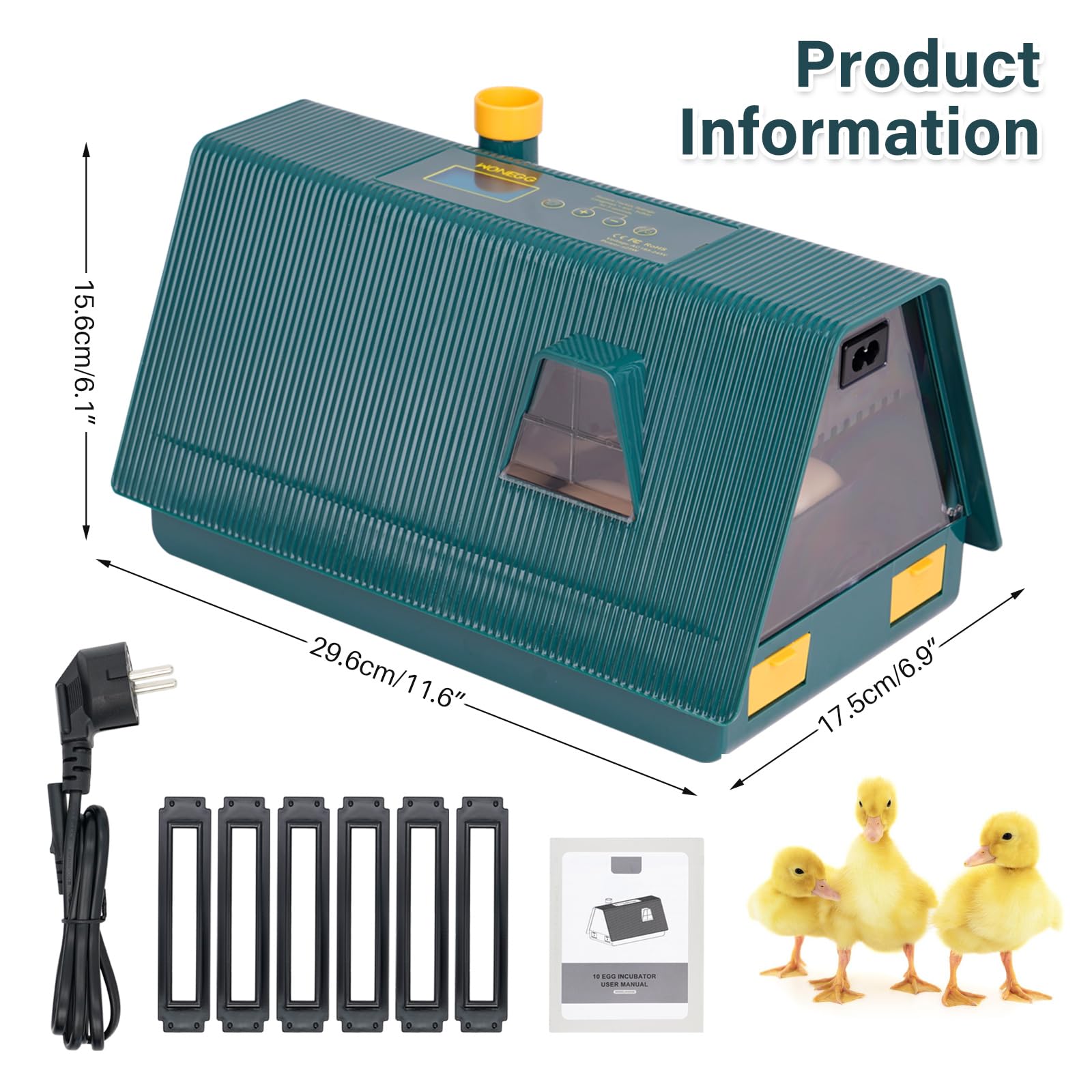 MUALROUS Eier-Inkubator Für 10–20 Eier – Autom Produktbild-Vorschau 3