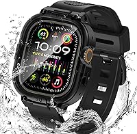 Vista 27 de Goton Estuche impermeable 3 en 1 con correa para Apple Watch con protector de pantalla de vidrio templado incorporado de 40 mm, cubierta frontal