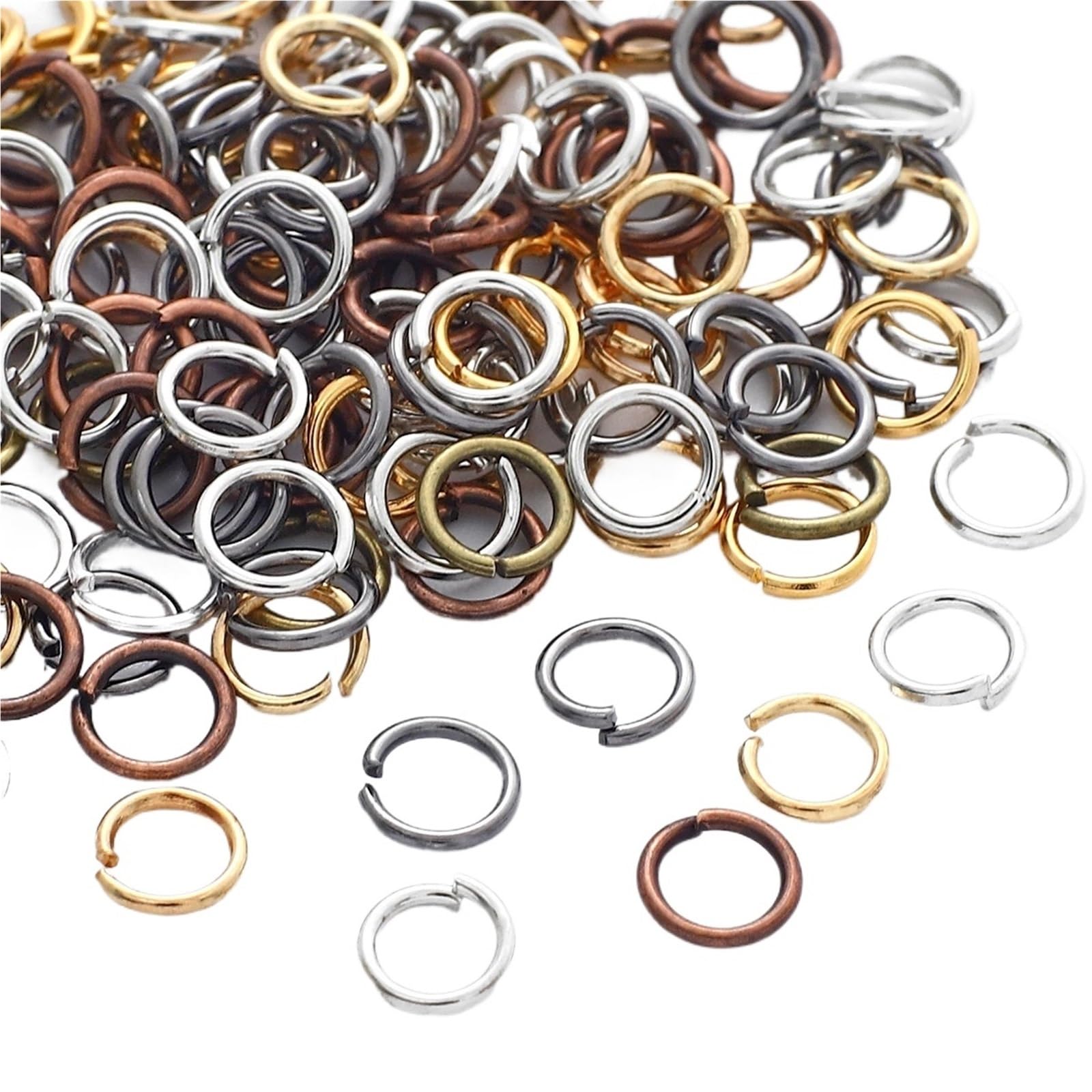 Offene Binderinge, offene Binderinge, Spaltringe für DIY-Schmuckherstellung, Zubehör (Silber, 0,8 x 7 mm, 2000 Stück)