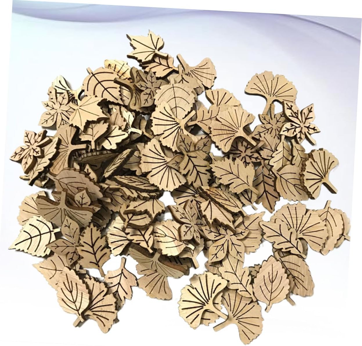 VILLCASE 100pcs Antique Wooden Leaves for DIY Crafts Handcraft Painting Material Cartoon-Style Wooden Plates for Art Projects Safe and Durable Decorative Ornaments