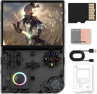 Anbernic RG40XX V Consola de juegos portátil retro, RG40XXV Pantalla IPS de 4.0 pulgadas Sistema Linux Tarjeta TF 64G incorporada 5528 Juegos Soporte Salida de TV 5G WiFi Bluetooth 4.2 (Negro)