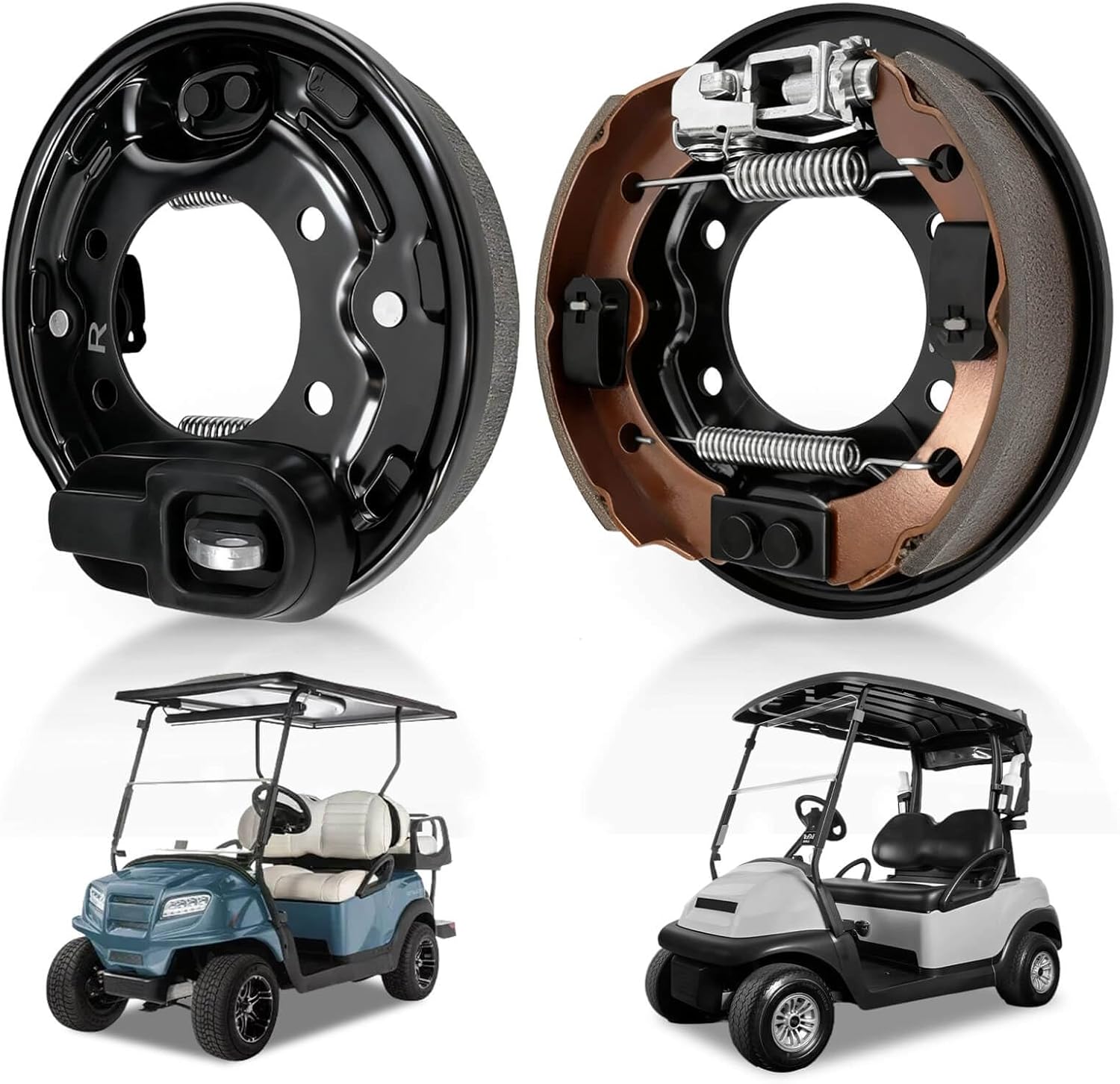 Club Car Brake Assembly with Driver and Passenger Side Rear Brake Cluster Fits Club Car DS & Precedent 1995-UP and Tempo 2018-up Golf Cart, Durable Club Car Brakes OEM Replacement 101823301/103380202