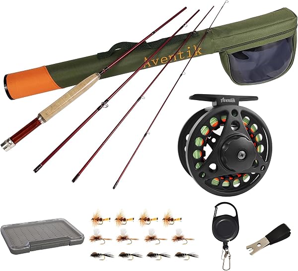 Aventik Extreme Fly Fishing Combo Kit 0/1/2/3/4/5/6 Weight Starter Fly Fishing Rod and Reel Kit Outfit with One Travel C