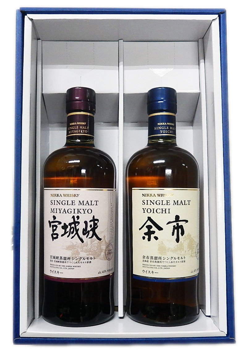 余市　宮城峡 700ml 2本飲み比べセット Amazon.co.jp: 宮城峡と 余市 飲みくらべ 45度 700ml 2本 ギフトセット