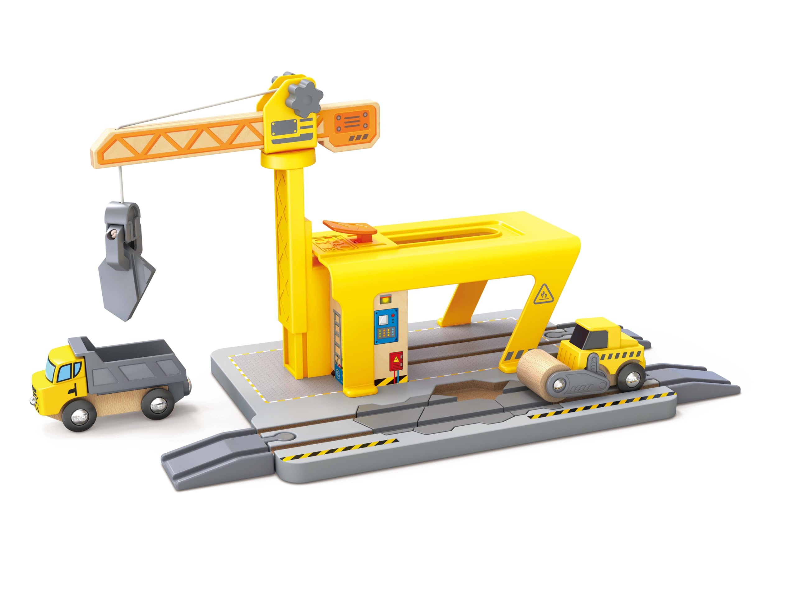 Grúa de construcción Hape para niños|Set Ampliable para Juego Creativo