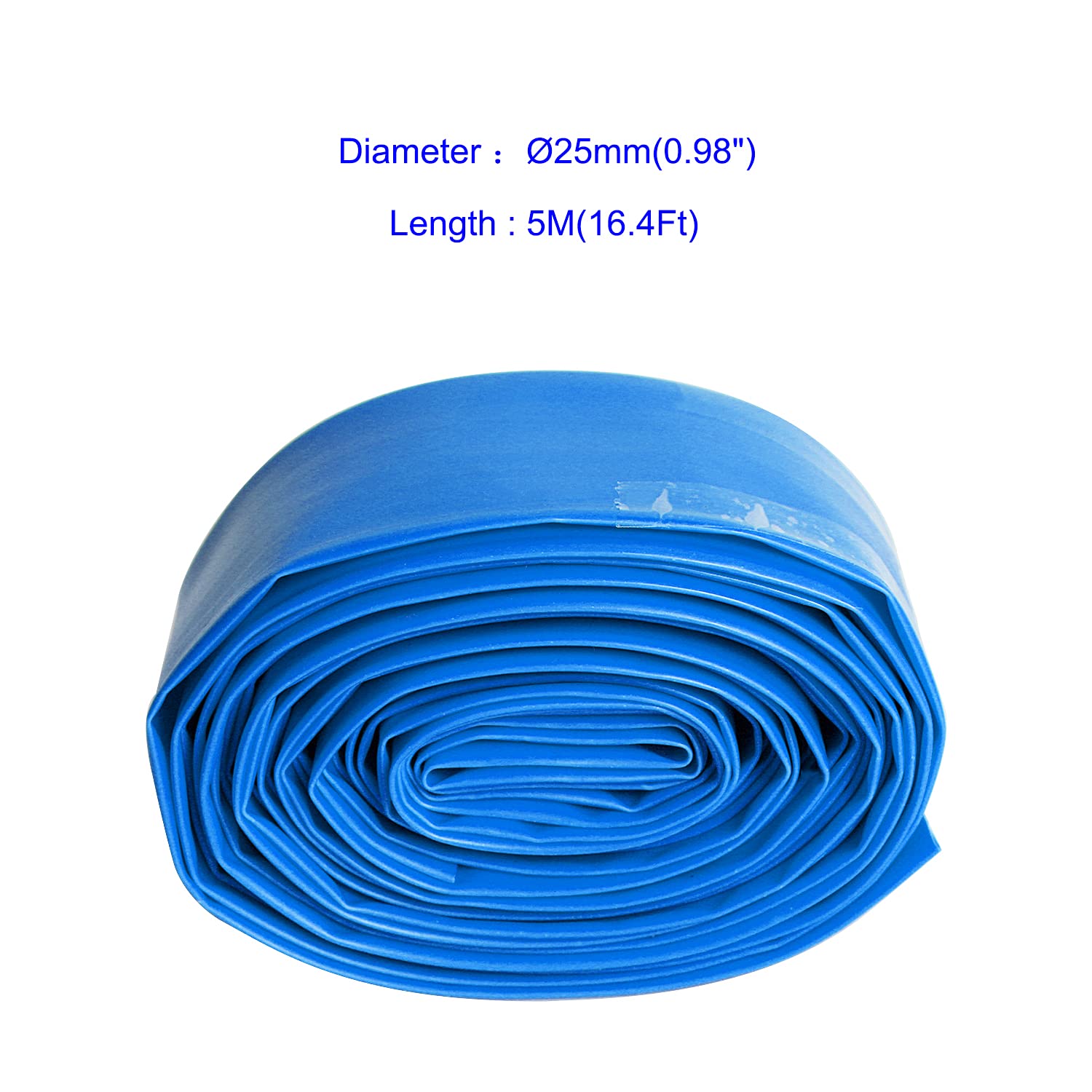 Aoje-Link 25mm ID Blue Heat Shrink Tubing Shrinkable Tube 5M(16.4Ft) 1pcs