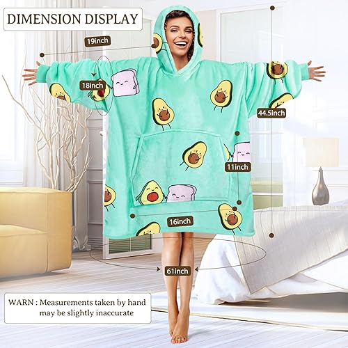 Miniatura 4 de Manta con capucha suave y cálida, regalos para mamá, adultos, mujeres, hombres, niños, manta con capucha con bolsillo