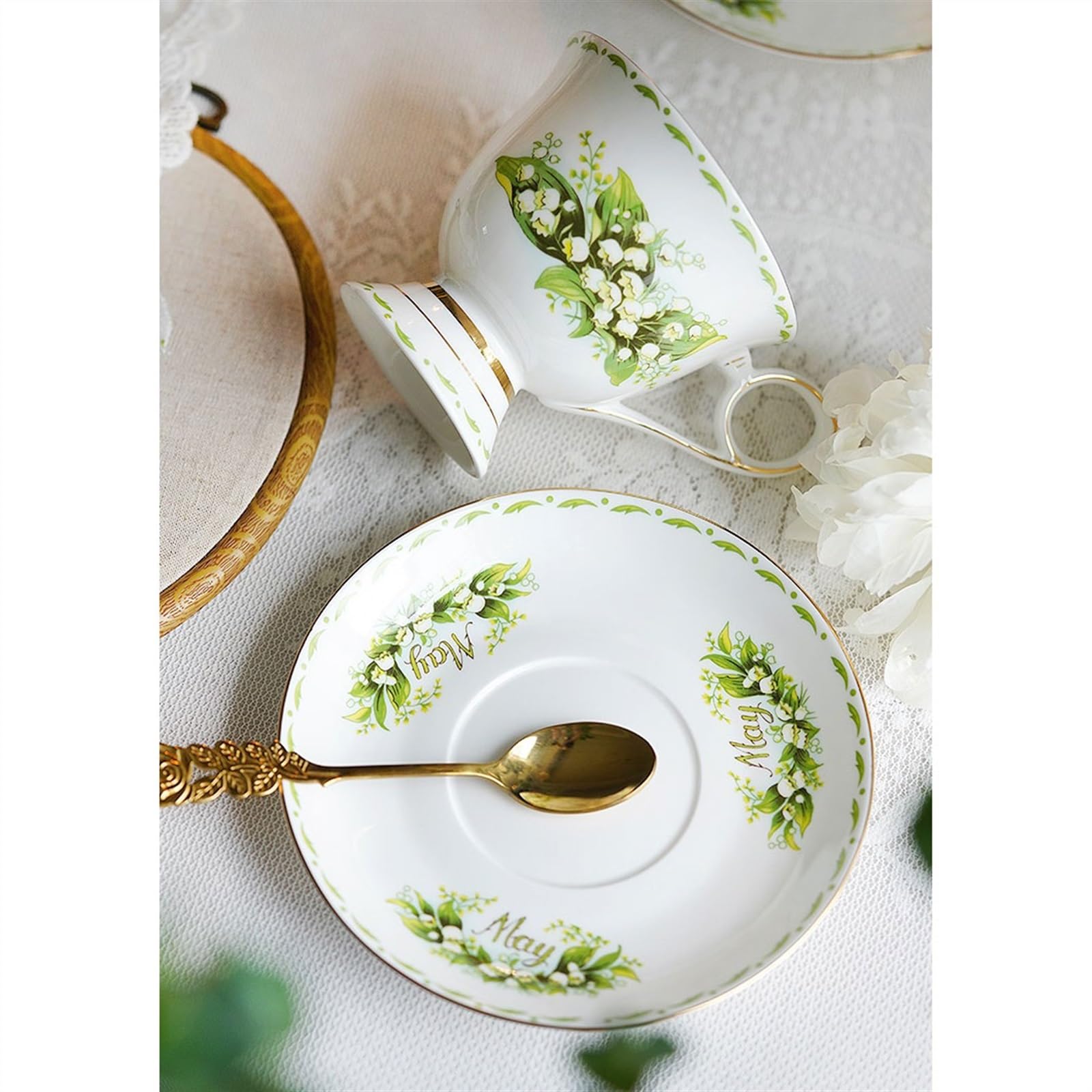 tasse à café de décoration Service à thé de l'après-midi en céramique, tasse noir anglais, petit déjeuner, tasses café exquises haute qualité peintes la main