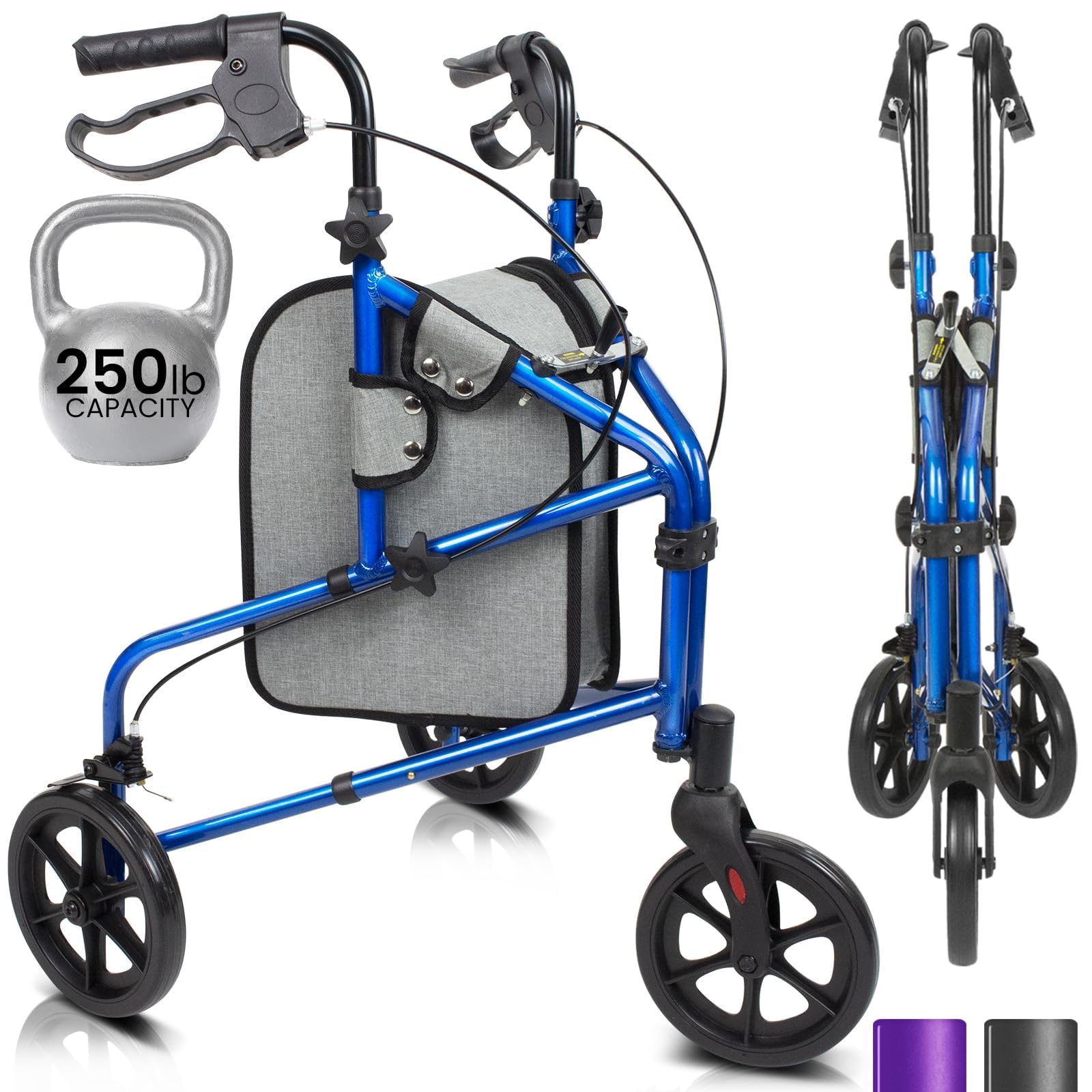 Vive Mobility 3 Wheel Walker in purple