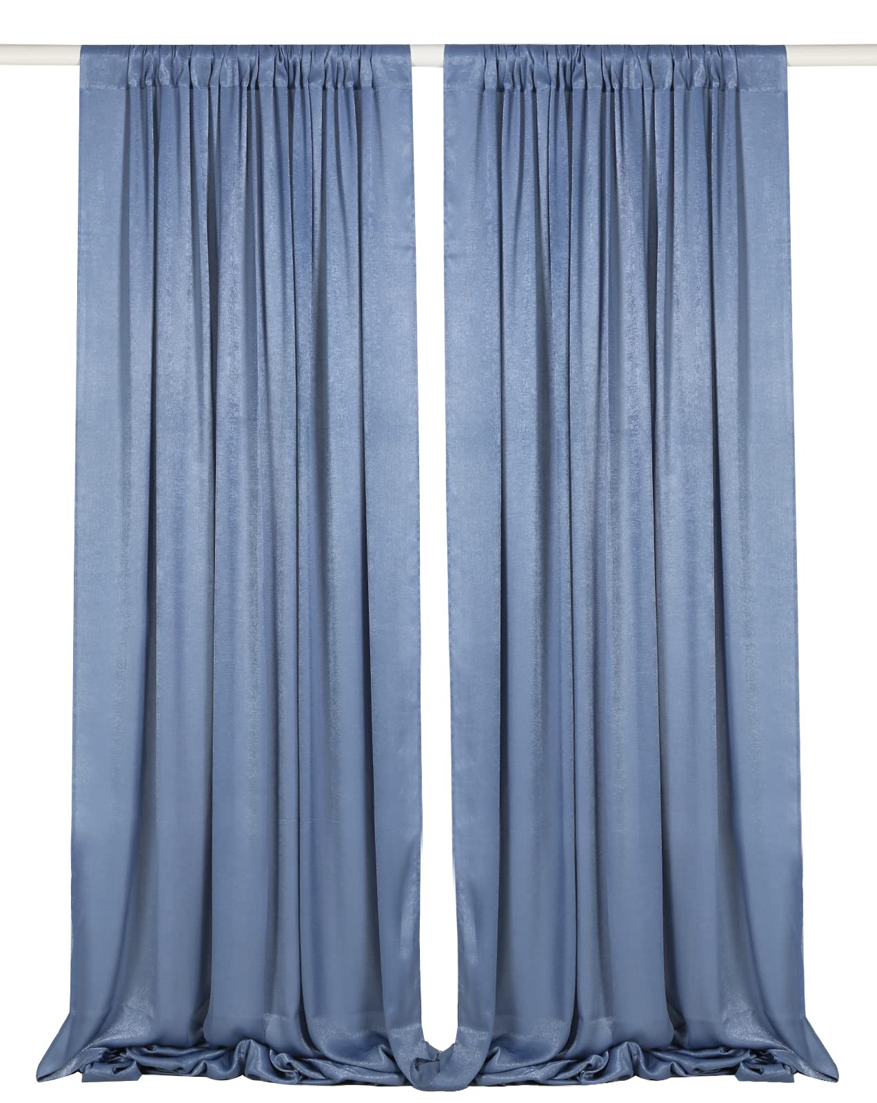Cytdkve 9.6 Feet x 10 Feet Dusty Blue Silky Soft Wedding Backdrop Curtain Drapes, Slightly Shiny Satiny Window Curtains Panels for Wedding Ceremony