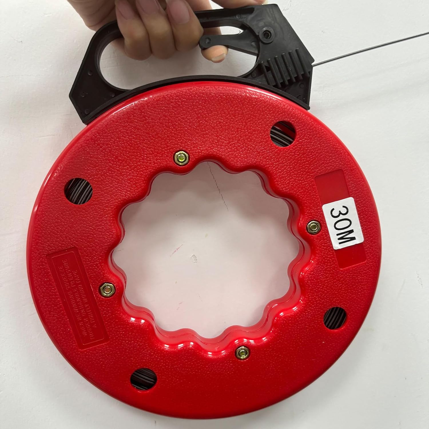 Fish Tape Wire Puller Cable Tool Steel Wire with Double Rings Tip for Wall and Electrical Conduit Fish Tape Wire Puller