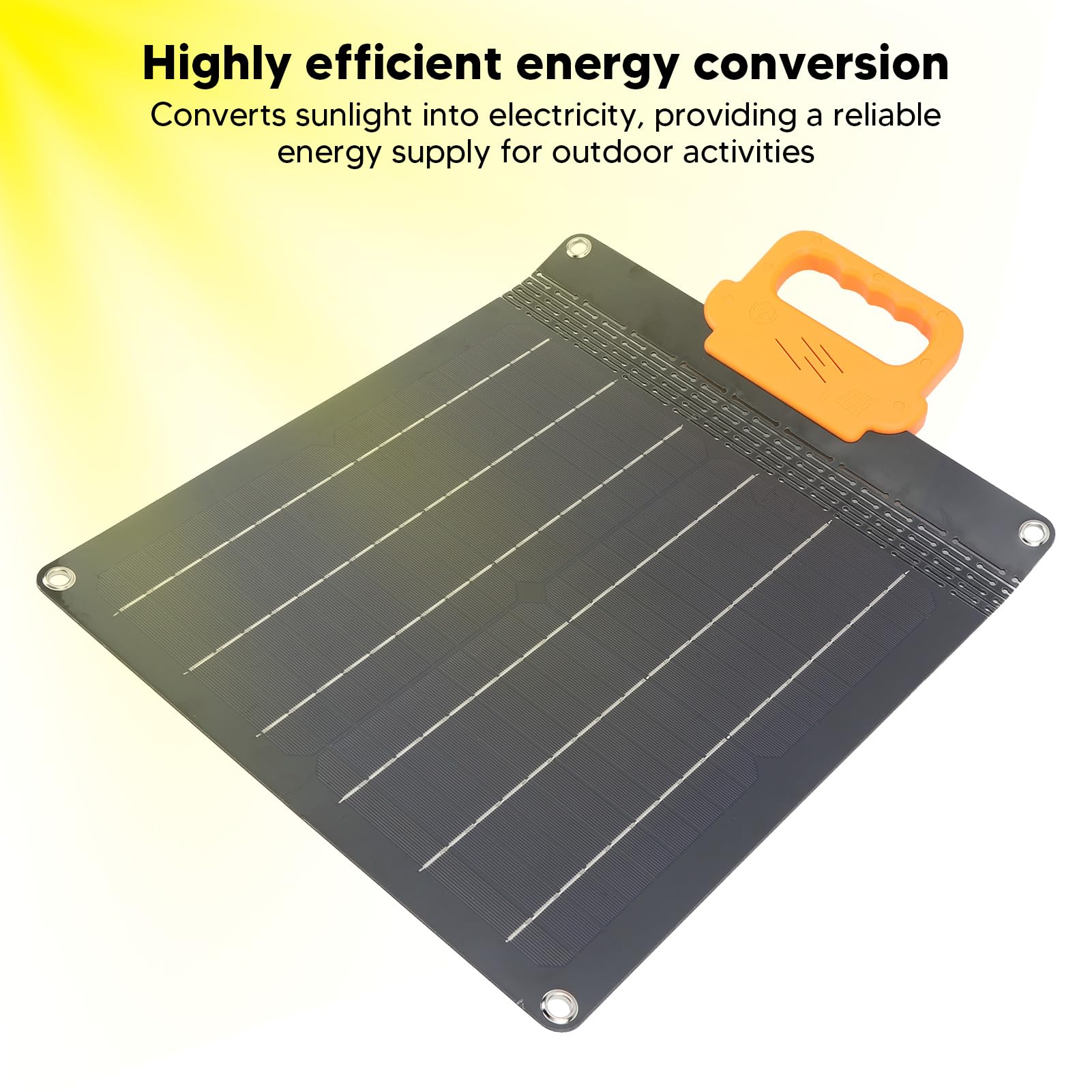 Panel solar flexible 20W 18V Cargador monocristalino plegable impermeable para viajes al aire libre Camping RV (Negra)
