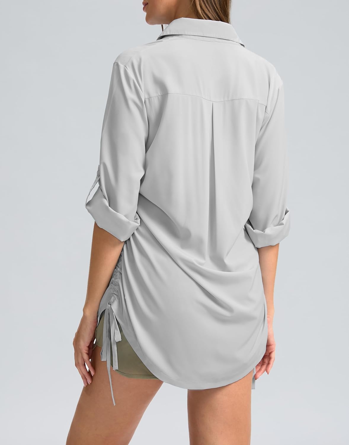 Women's UPF 50+ Long Sleeve UV Sun Protection Shirts Fishing Hiking Button Down Dress Shirt Swim Cover Up for Women - Image 3