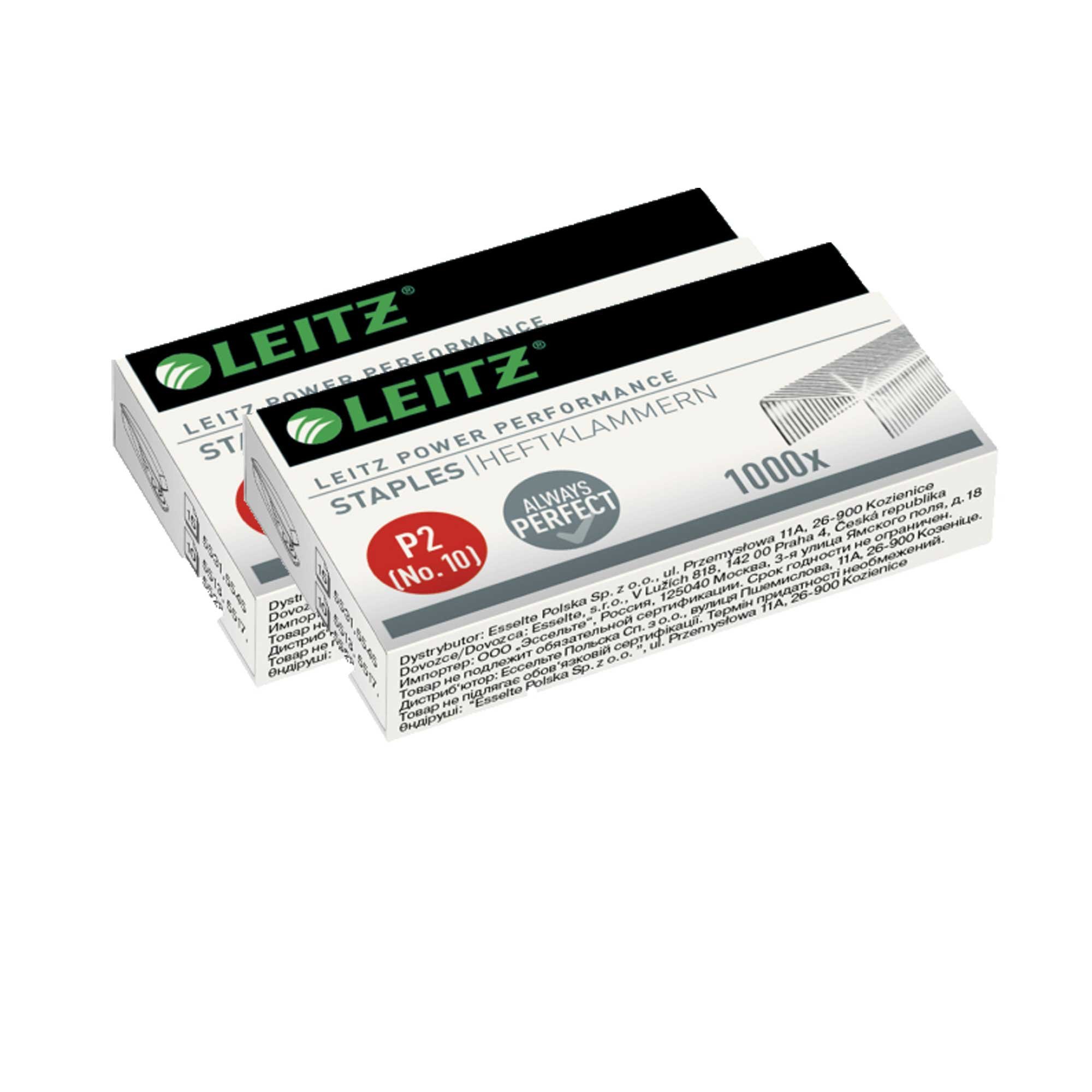Leitz Power Performance Staples P2 (No.10) Zinc Plated Box of 1000 Staples (2x No10)