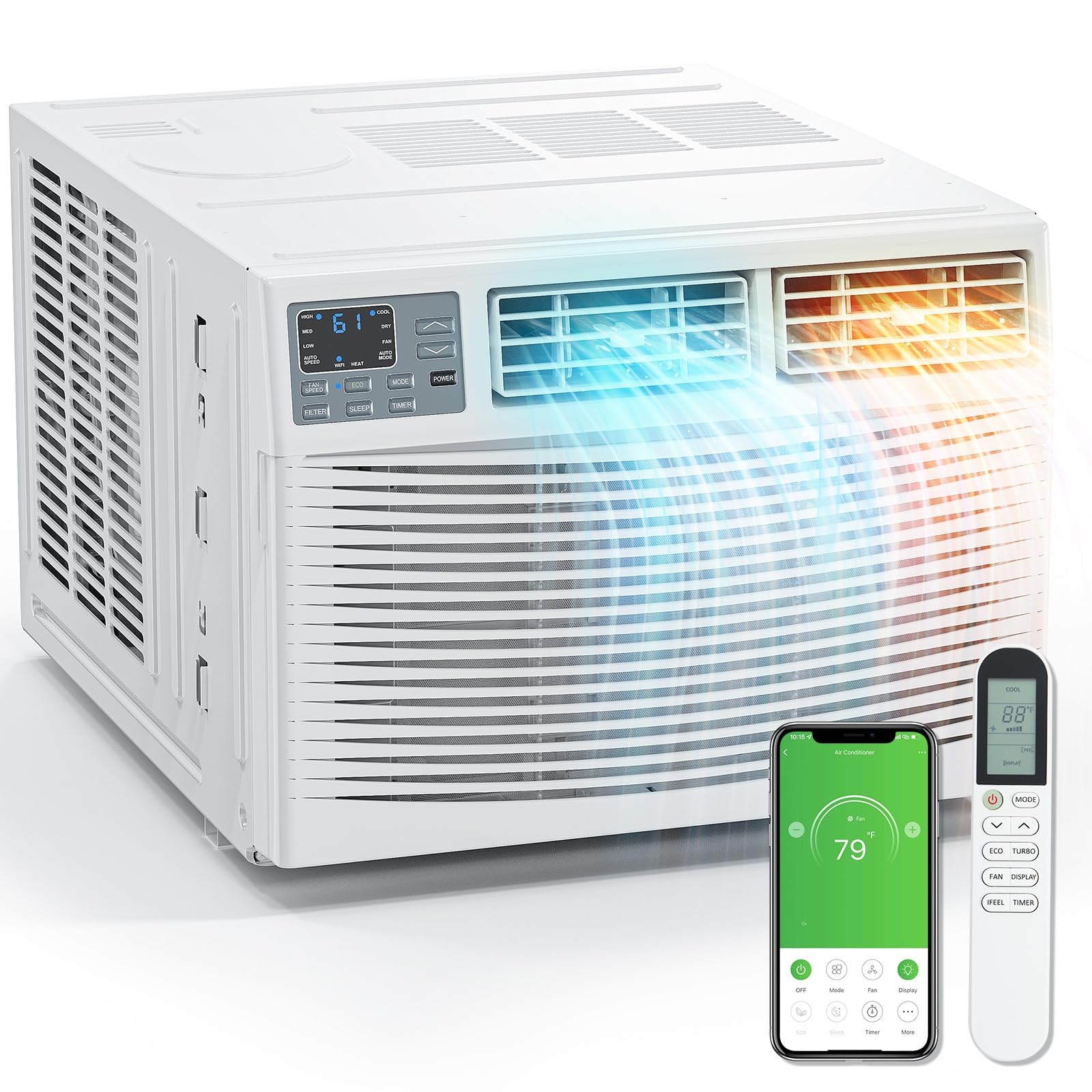 Bonnlo 8000BTU Window Air Conditioner with Heat &
