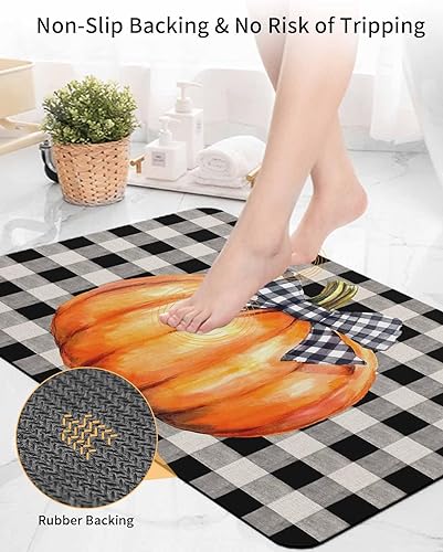 Miniatura 5 de Tapete de baño con calabaza naranja retro para bañera, antideslizante, de secado rápido y absorbente, tierra de diatomeas, cocina, ducha, fregadero,