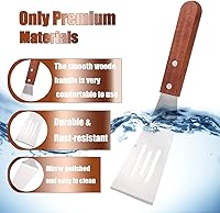 Vista 5 de Juego de servidor de pasteles y servidor de pasteles con mango de madera, juego de acero inoxidable para cortar y servir postres, brownies