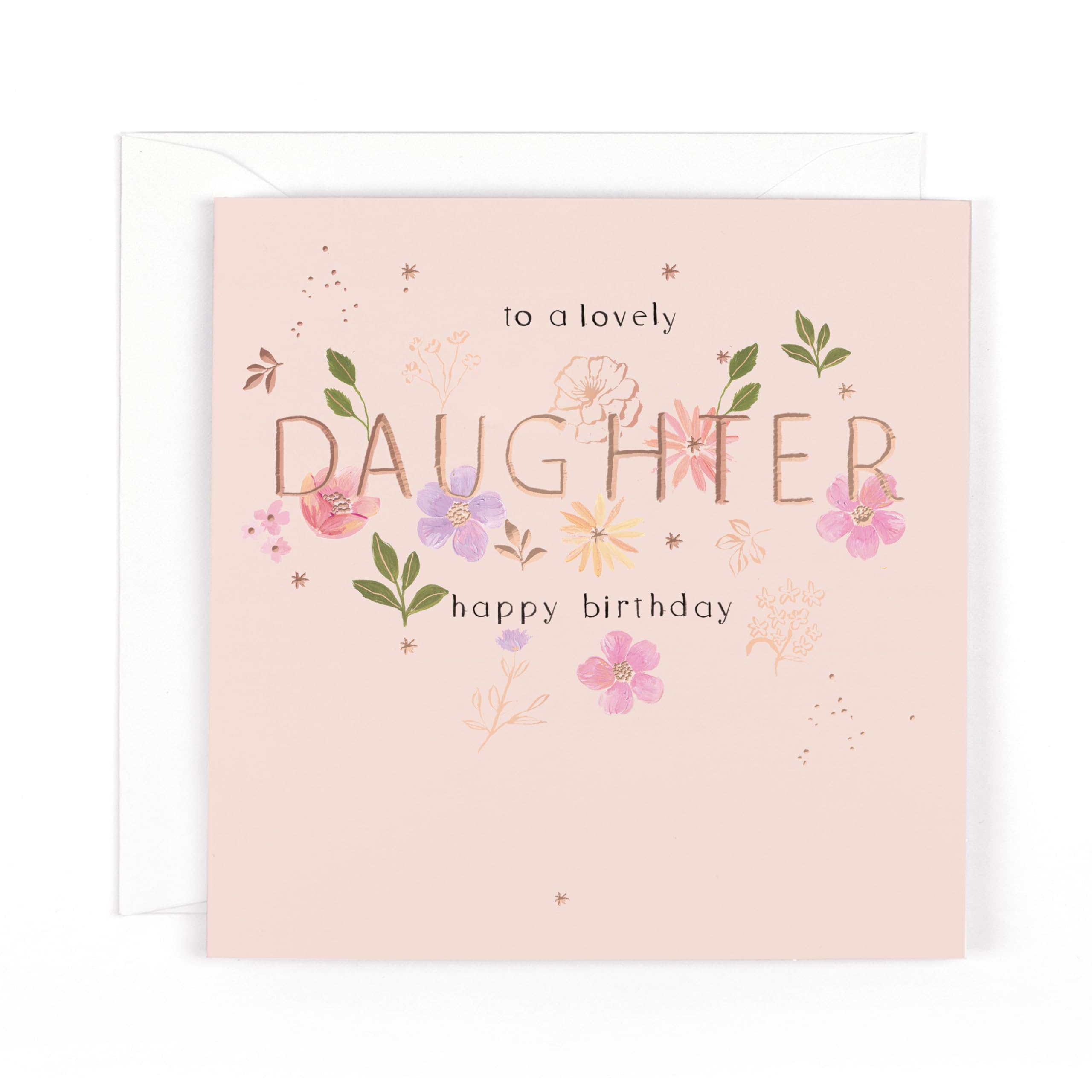 Hotchpotch Luxury Foiled Lovely Daughter Birthday Card - Contemporary Design, 6 X 6 Inches