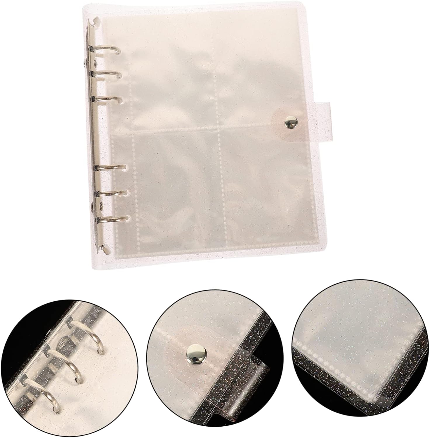 Pink PVC Photo Album Binder with 25 Sheets, Large Capacity
