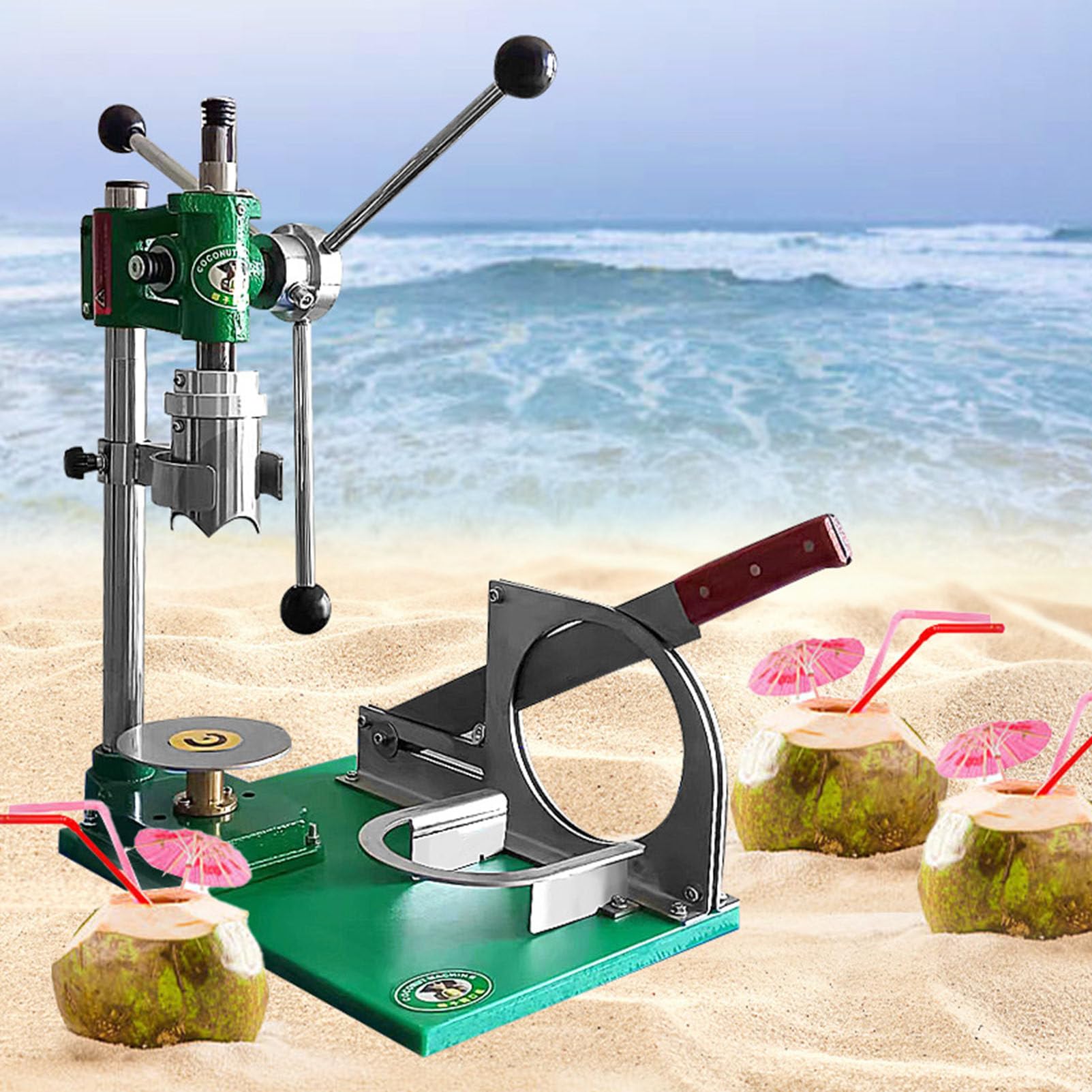Hydravex Manual Coconut Shelling Machine, Portable Coconut Peeling Machine, Stainless Steel Coconut Opener Tool, Coconut Hole Driller, for Fresh Coconut Juice